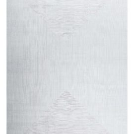 “Name Vertex” Modern Geometric High-Low Light Gray Hand-Knotted Wool & Silk Oversized Rug N12469