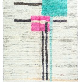 Geometric Modern Cream Handmade Wool Rug “Duet” N12455