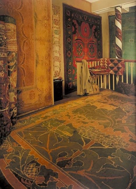 Excerpt from “Arts & crafts carpets by Malcolm Haslaz featuring exhibition of carpets by David Black” 1991