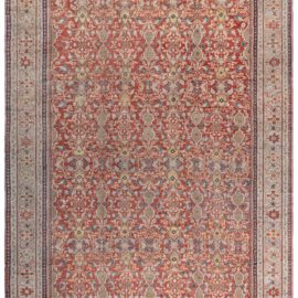 Sultanabad Persian Antique Floral Allover Ivory Beige Hand-Knotted Wool Carpet – Circa 1920 BB8010