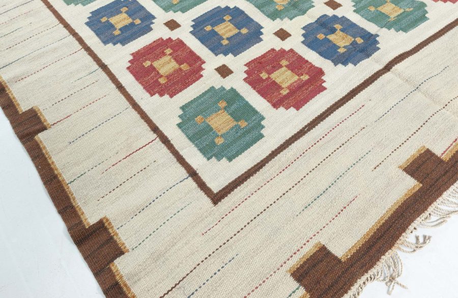 Vintage Swedish Flat Woven Rug BB8030