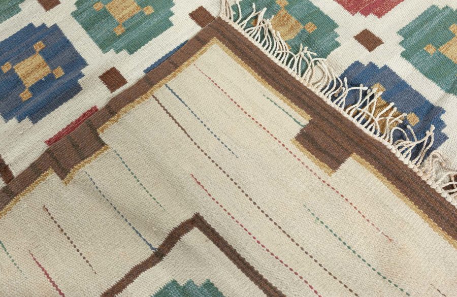 Vintage Swedish Flat Woven Rug BB8030