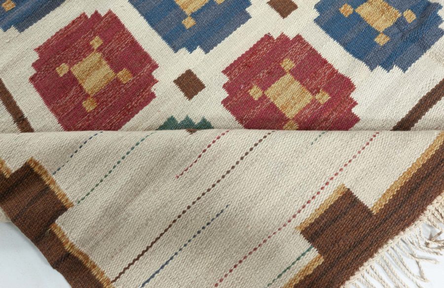 Vintage Swedish Flat Woven Rug BB8030