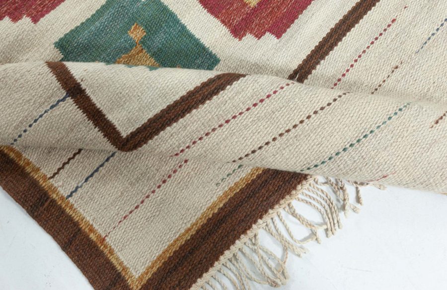 Vintage Swedish Flat Woven Rug BB8030