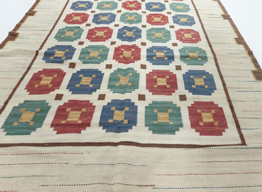 Vintage Swedish Flat Woven Rug BB8030