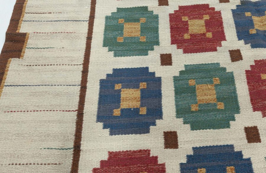 Vintage Swedish Flat Woven Rug BB8030