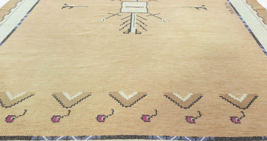 Vintage Swedish Pile Deco Style Rug BB8038