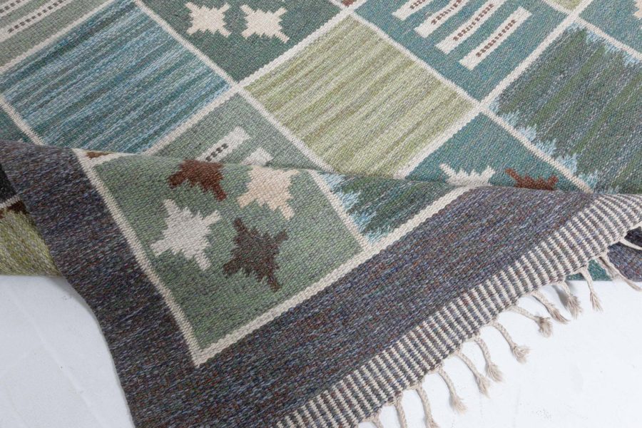 Vintage Swedish Flat Woven Rug by Rakel Carlender BB8039