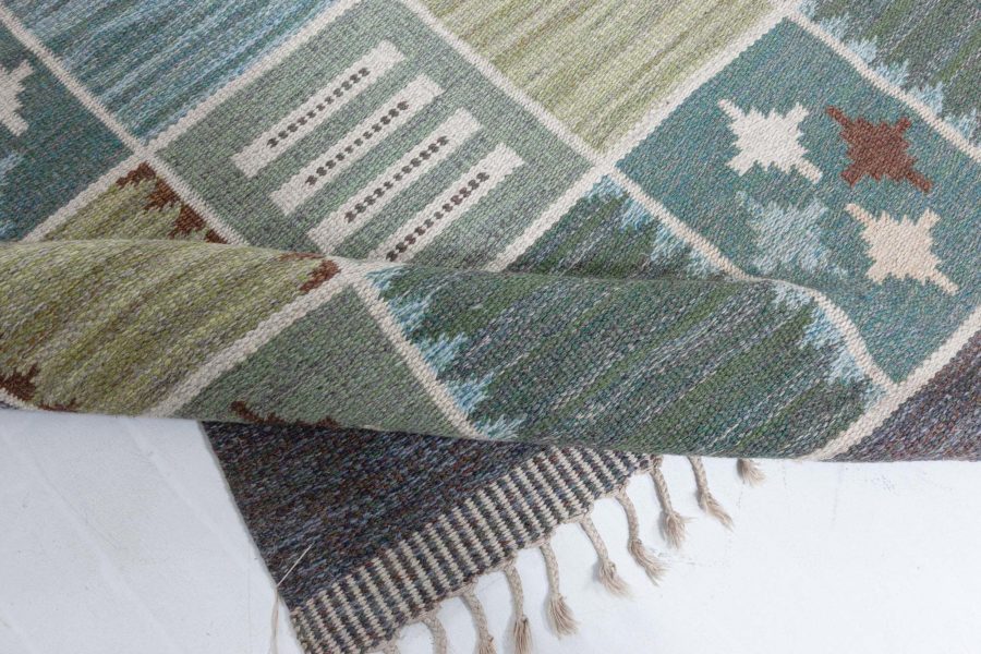 Vintage Swedish Flat Woven Rug by Rakel Carlender BB8039