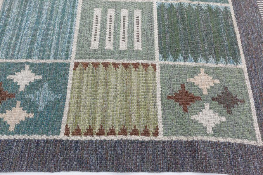 Vintage Swedish Flat Woven Rug by Rakel Carlender BB8039