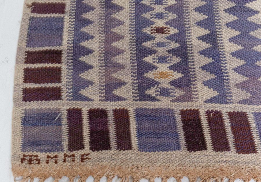 Vintage Swedish Flat Woven Rug by Barbro Nilsson BB8041