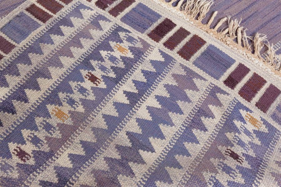 Vintage Swedish Flat Woven Rug by Barbro Nilsson BB8041