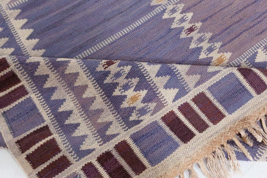 Vintage Swedish Flat Woven Rug by Barbro Nilsson BB8041