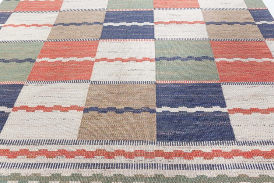 Vintage Swedish Flat Woven Rug by Marta Mass Fetterstrom (Rutmattan) BB8042