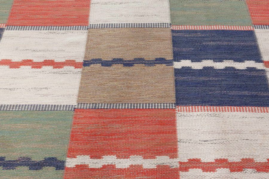 Vintage Swedish Flat Woven Rug by Marta Mass Fetterstrom (Rutmattan) BB8042