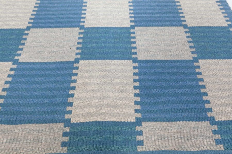 Vintage Swedish Flat Woven Double Sided Rug by Carl Malmsten BB8043
