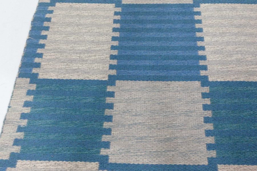 Vintage Swedish Flat Woven Double Sided Rug by Carl Malmsten BB8043