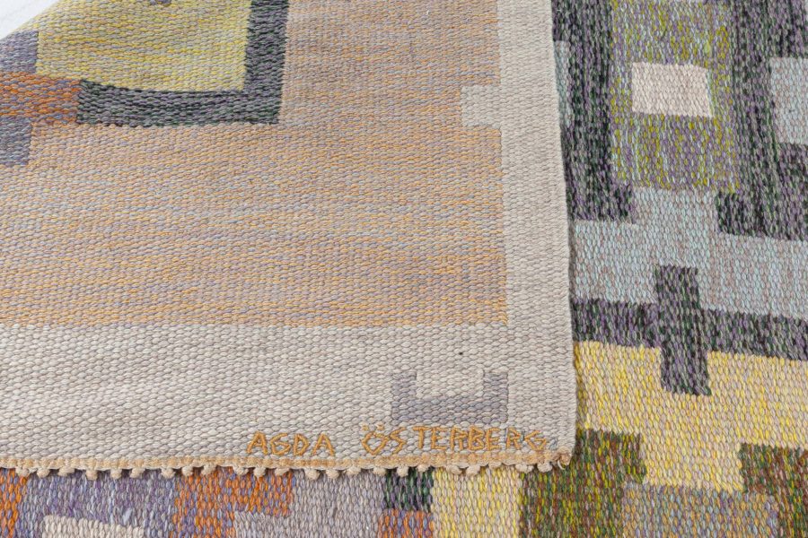 Swedish Flat Weave Rug by Agda Osterberg BB8065