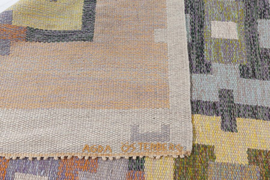 Swedish Flat Weave Rug by Agda Osterberg BB8065