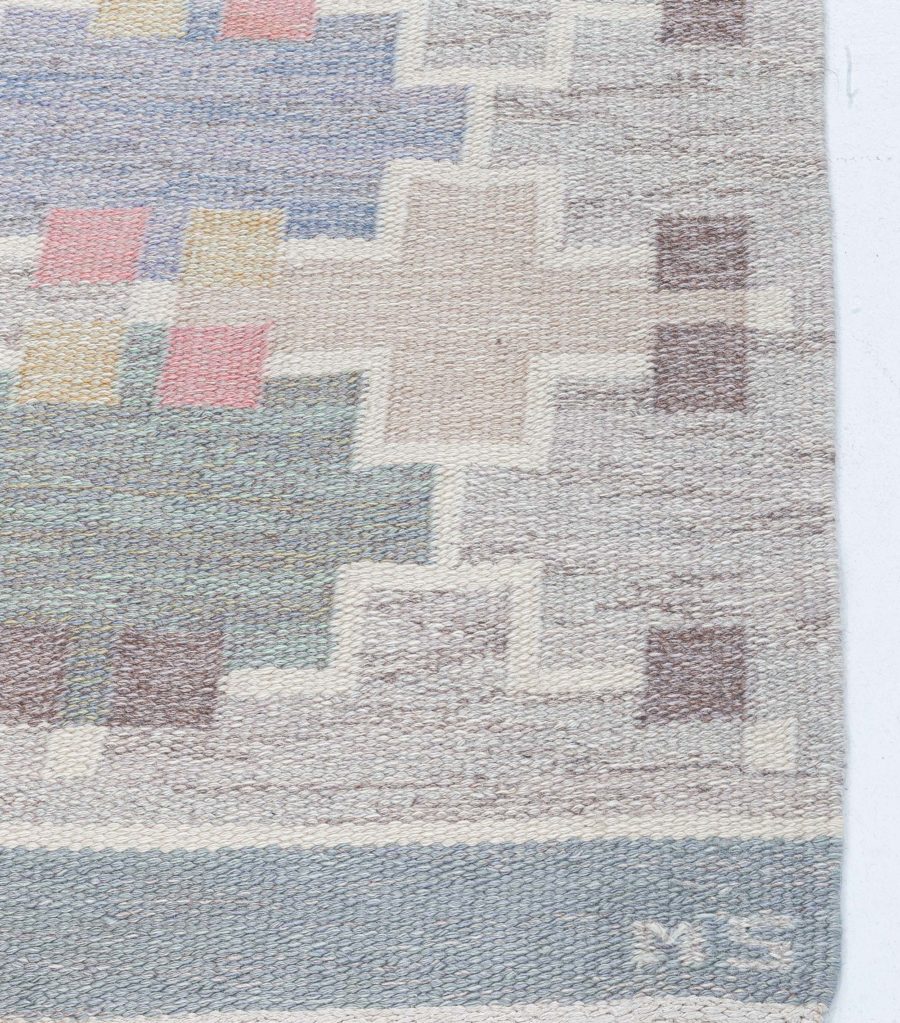 Swedish Flat Woven Rug by Mary Sandberg BB8066