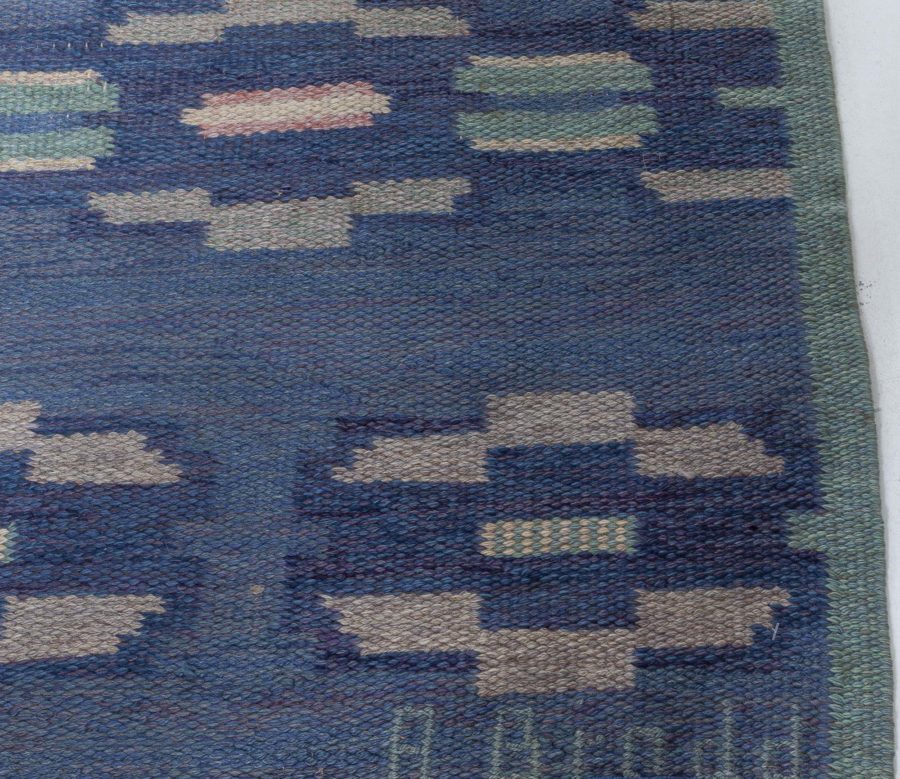 Vintage Swedish Flat Weave Rug by A Bindd BB8090