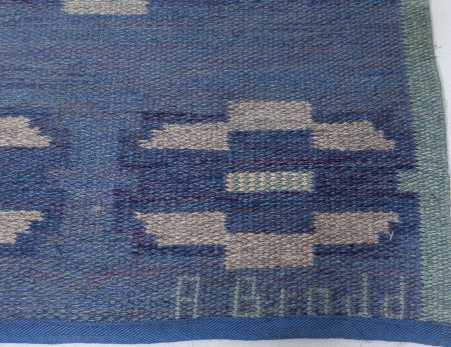 Vintage Swedish Flat Weave Rug by A Bindd BB8090