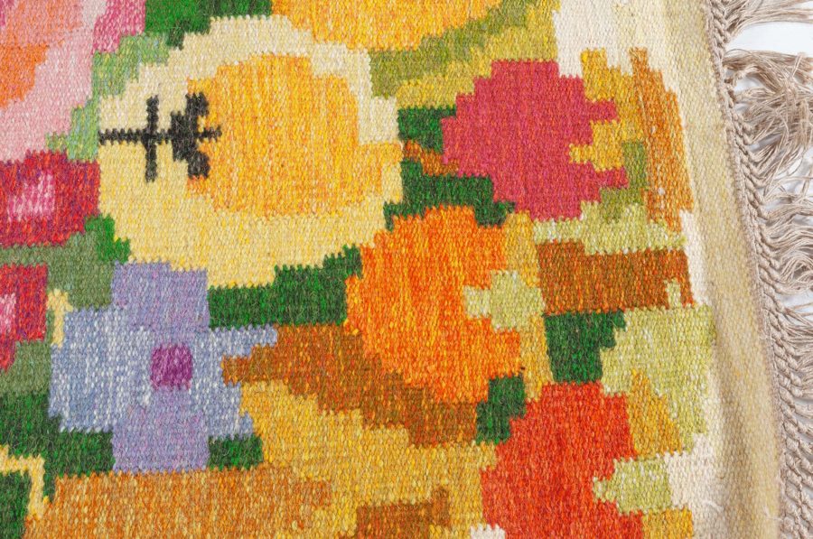 Vintage Swedish Flat Woven Rug by Ingegerd Silow BB8104