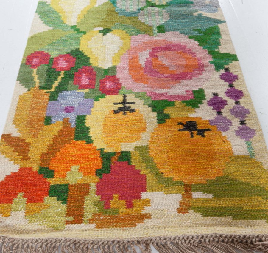 Vintage Swedish Flat Woven Rug by Ingegerd Silow BB8104