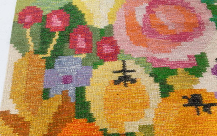 Vintage Swedish Flat Woven Rug by Ingegerd Silow BB8104