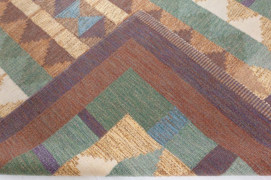 Swedish Flat Weave Rug Signed with Initials IV (possibly Inga-Mi Varneus, Rydgren) BB8121