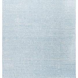 Expansive Abstract Light Blue Modern Hand-Knotted Wool Oversized Rug “Fretwork” N12529