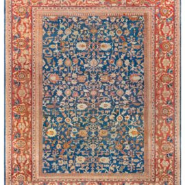Sultanabad Persian Antique Floral Allover Light Beige Hand-Knotted Wool Rug – Circa 1900 BB8118
