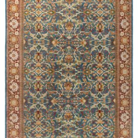 Traditional Floral Tabriz Blue Handmade Wool Oversized Rug “Edenic” N12533
