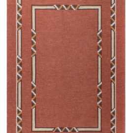 Vintage Swedish Art Deco Geometric Brick Red Flatweave Carpet Finnish Rug By Alestalon Mattokutomo BB8081
