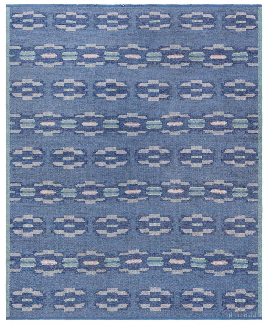 Vintage Swedish Flat Weave Rug by A Bindd BB8090