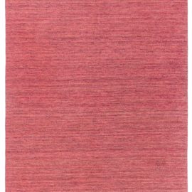Scandinavian Vintage Abstract Brick Red Flatweave Wool Carpet BB8040
