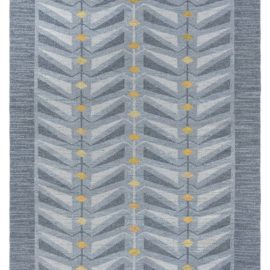 Vintage Swedish Geometric Light Gray Flatweave Wool Rug – Signed Vf-E-65 BB8057