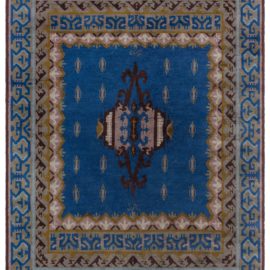 Mid-Century Scandinavian Geometric Sand Hand-Knotted Wool Rug Pile BB8082