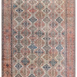 Antique Sultanabad Persian Allover Geometric Light Beige Hand-Knotted Wool Rug – Circa 1920 BB8122