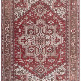 Antique Heriz Persian Medallion Geometric Ivory Hand-Knotted Wool Rug – Circa 1920 BB8135