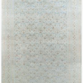 Kirman Persian Antique Allover Floral Oversized Warm Tan Hand-Knotted Wool Rug – Circa 1910 (Size Adjusted) BB8137
