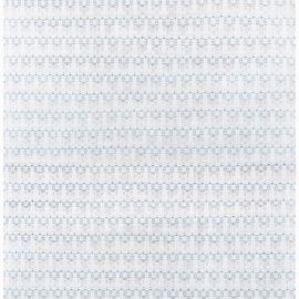 Art Nouveau Contemporary Geometric Light Gray Handmade Wool & Silk Carpet “Reticella” N12559