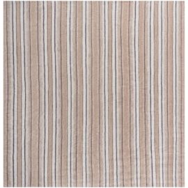 Vintage Striped Light Beige Hand-Knotted Wool Carpet Persian BB8151