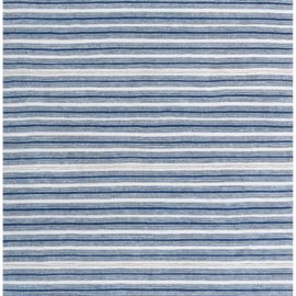 Vintage Striped White Hand-Knotted Wool Carpet – Persian BB8145