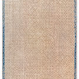 Vintage Chinese Art Deco Geometric Light Beige Hand-Knotted Wool Carpet BB8173