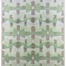 “Sheaf” Modern Flatweave Geometric Light Gray Handmade Wool Oversized Rug N12519