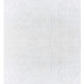 “Vanishing Point” Modern Geometric Subtle Striation Soft White Handmade Wool & Silk Oversized Rug N12568