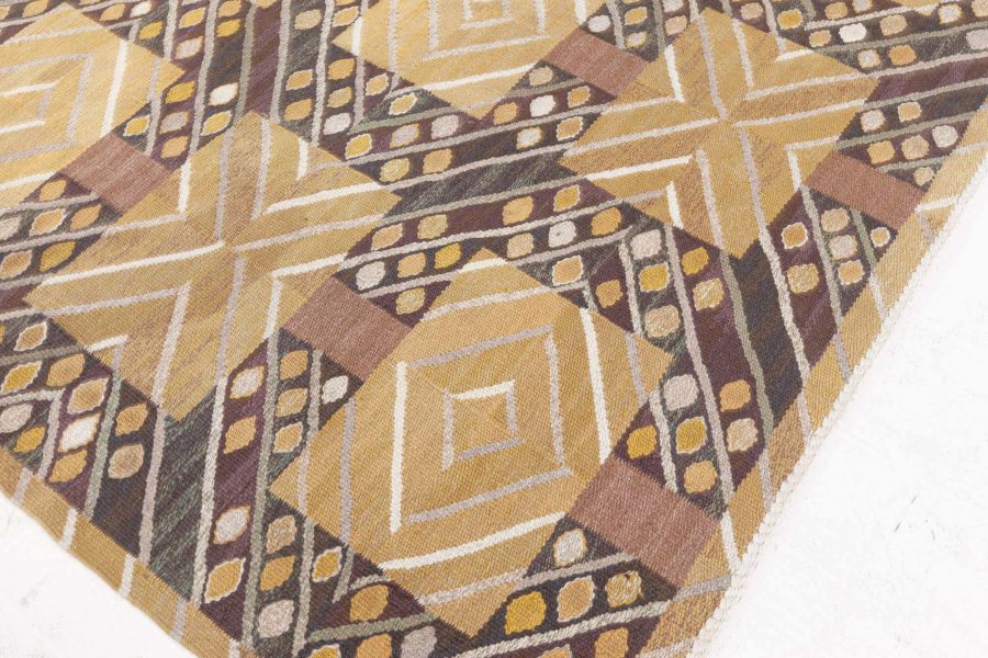 Vintage Swedish Tapestry Weave Rug by Marianne Richter (Stralar Gul) Ab Mmf MR BB8187