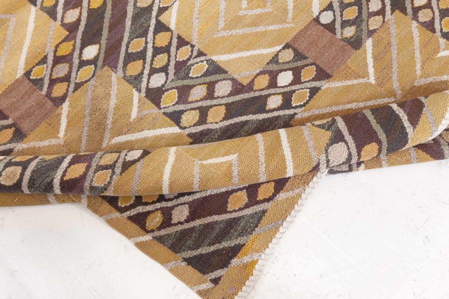 Vintage Swedish Tapestry Weave Rug by Marianne Richter (Stralar Gul) Ab Mmf MR BB8187