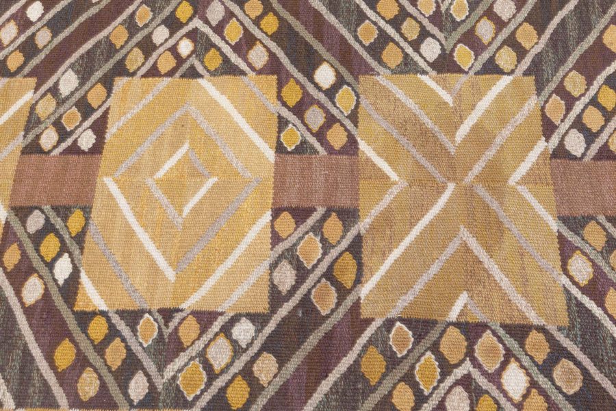 Vintage Swedish Tapestry Weave Rug by Marianne Richter (Stralar Gul) Ab Mmf MR BB8187